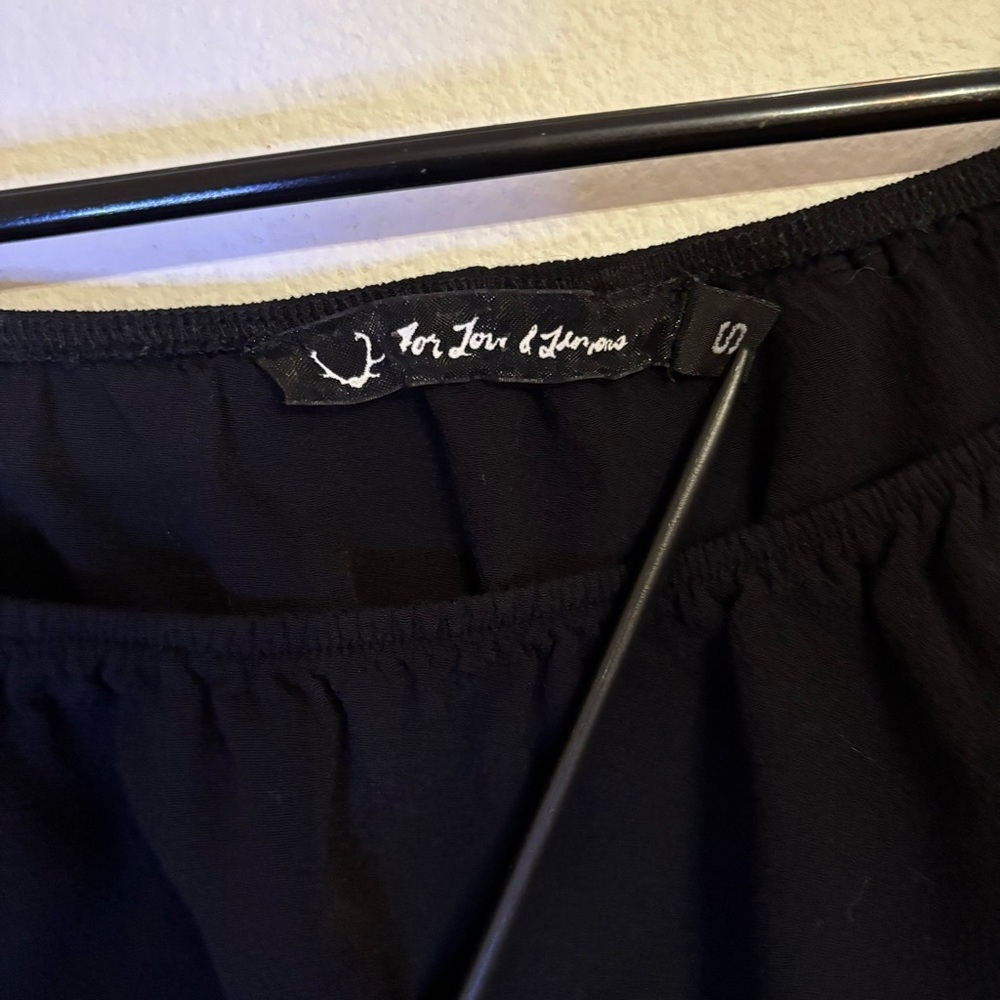 For Love And Lemons Black Off-Shoulder Chi Chi Crop Top Long Sleeve Sm - Picture 6 of 6